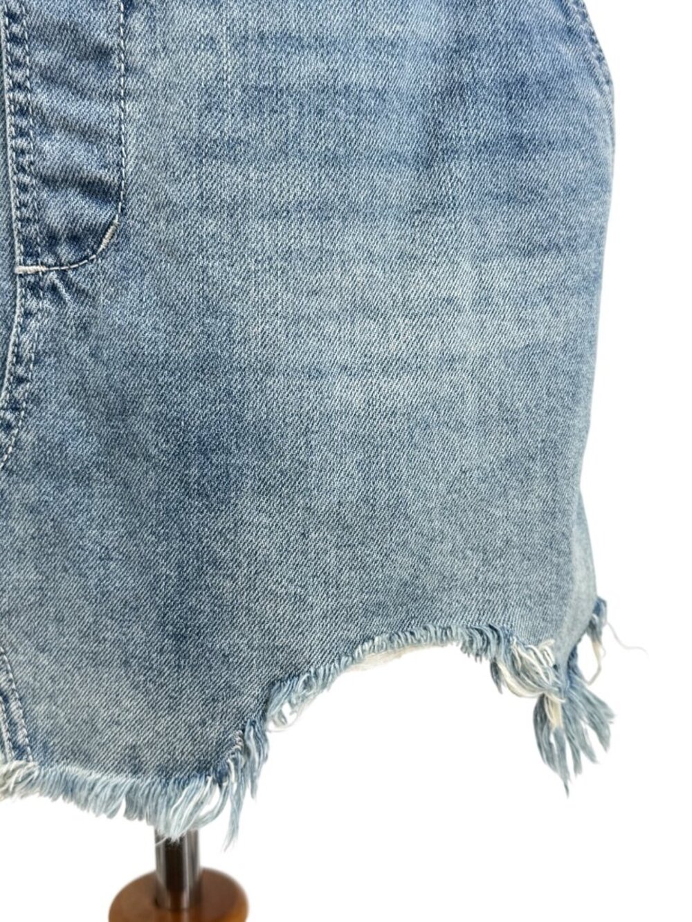 NWOT Free People Distressed Denim Overall Mini Skirt 12/L | Indie Sleaze Grunge - Picture 5 of 16